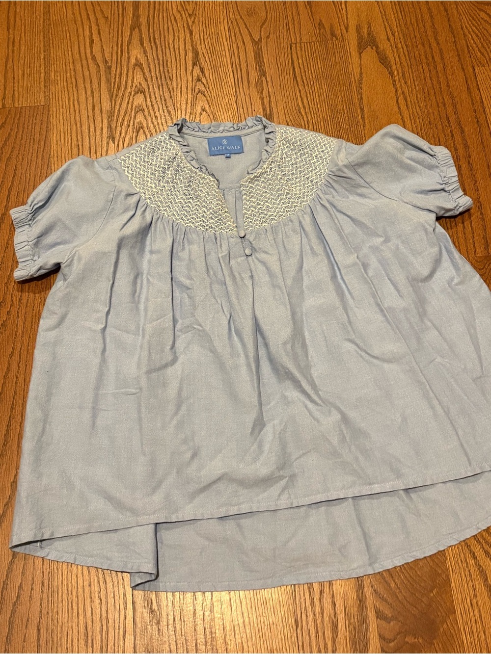 Alice Walk Light Blue Smocked Top
